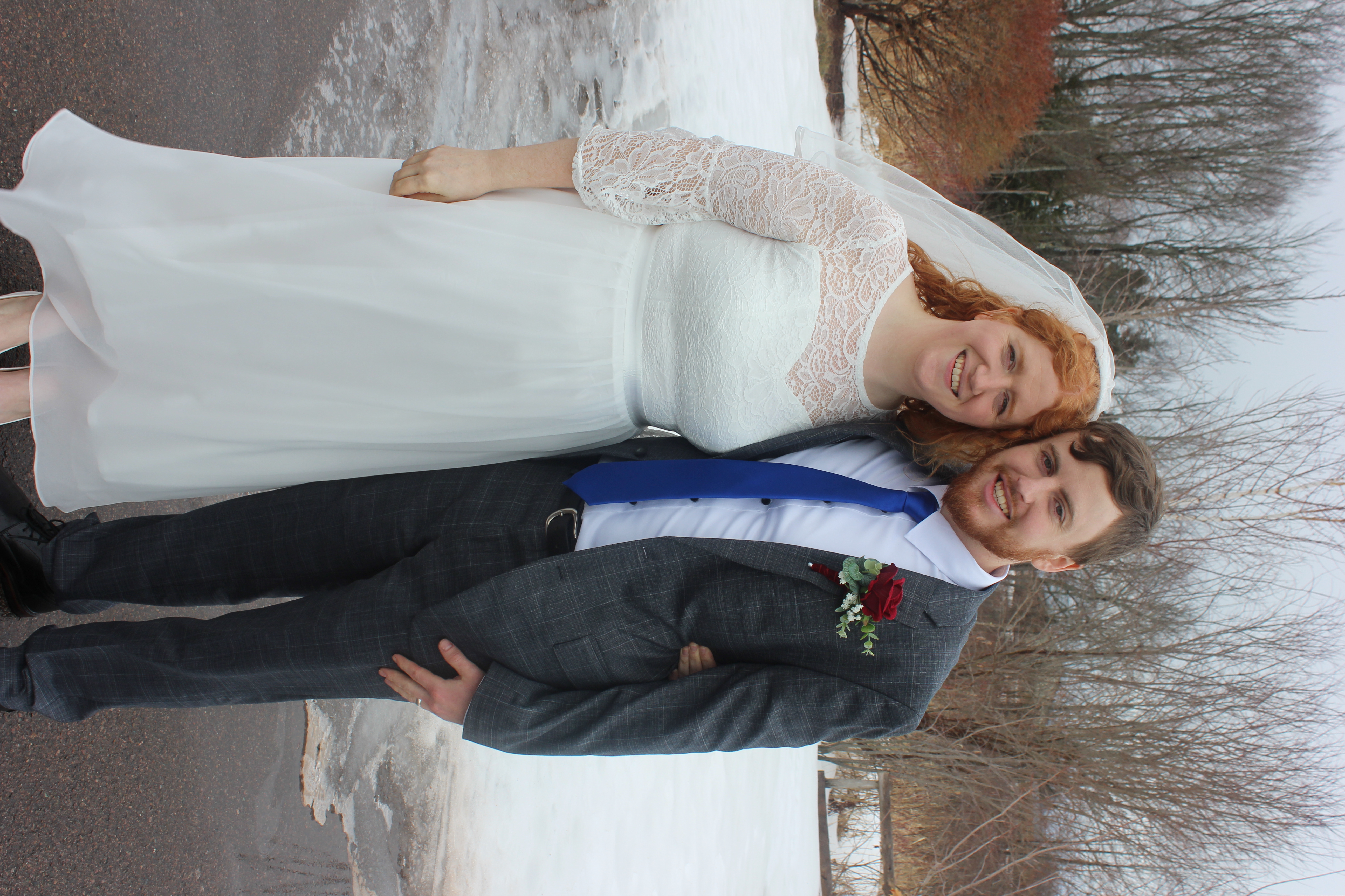 Justin and Charlotte looking at one another on their wedding day